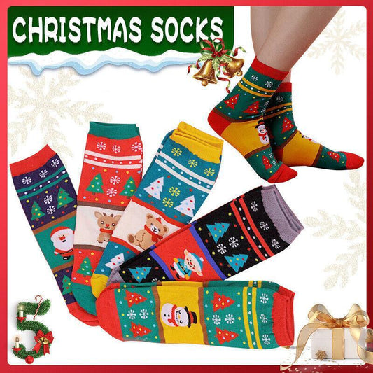 Christmas Socks Santa Reindeer Snowman Pattern Xmas Party Gift Stockings - Snowman