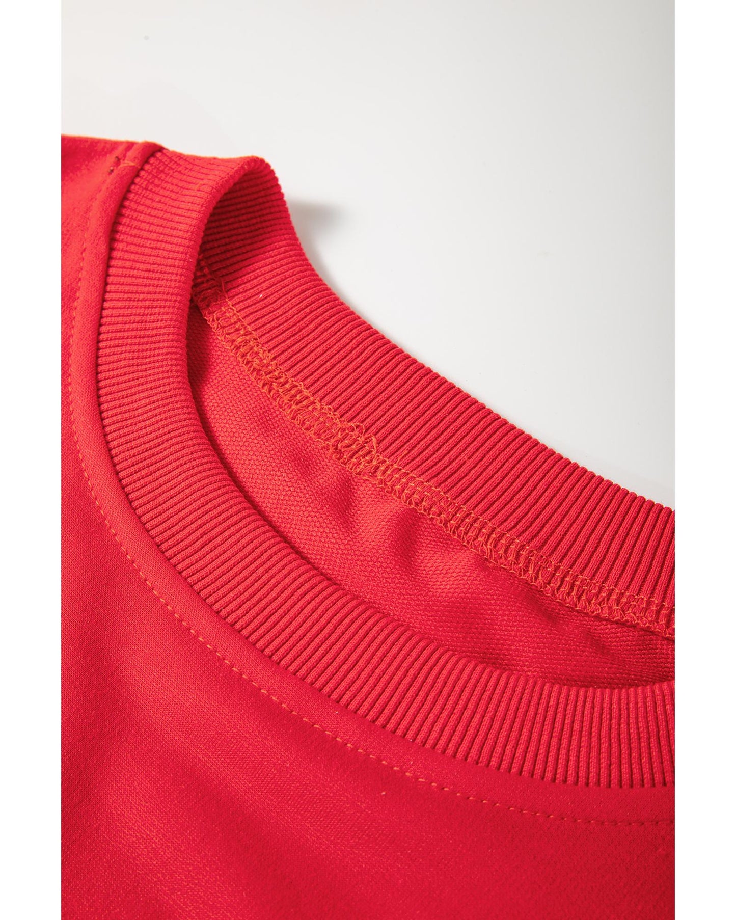 Fiery Red Sequined Santa Claus Long Sleeve Christmas Sweatshirt - M