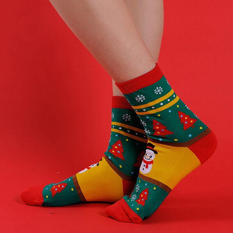 Christmas Socks Santa Reindeer Snowman Pattern Xmas Party Gift Stockings - Snowman