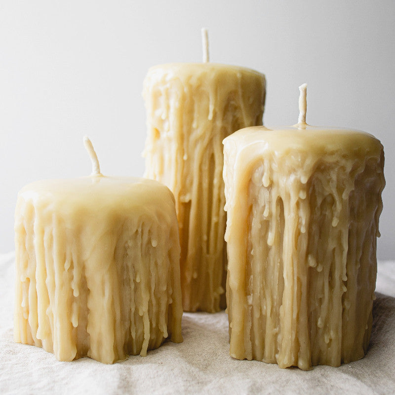 Beeswax Pillar Candle | Gothic | Set of 3-0